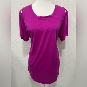 ZELOS Open Lattice Shoulder Top EUC